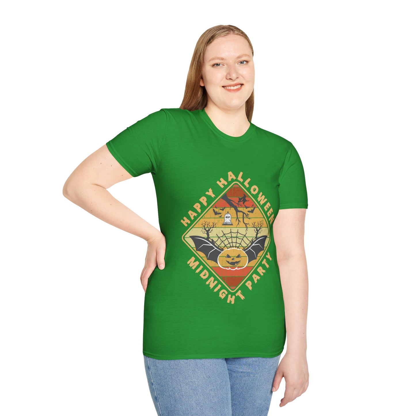 Unisex Halloween Tee - Happy Halloween Midnight Party T-Shirt