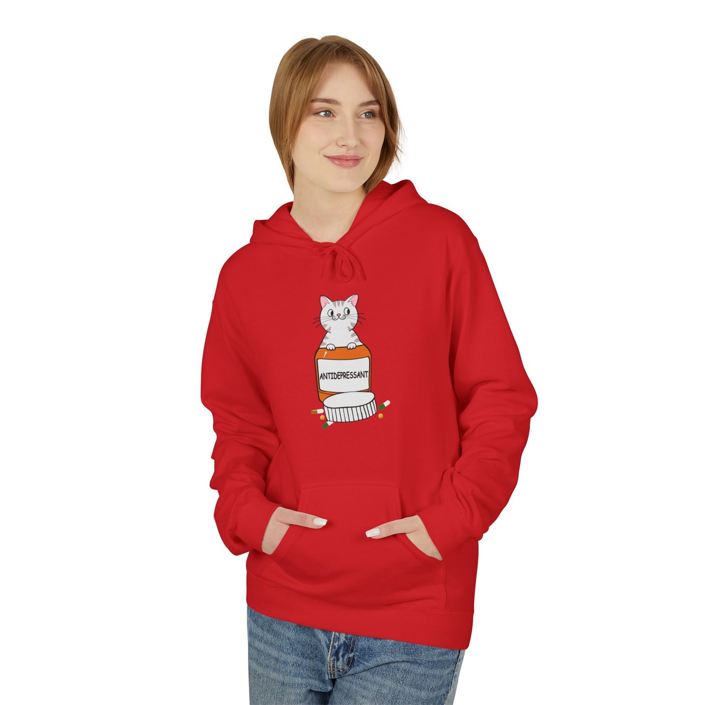 Cute Bunny in Medicine Bottle Hoodie — 'Anti Hiss' Graphic Pullover