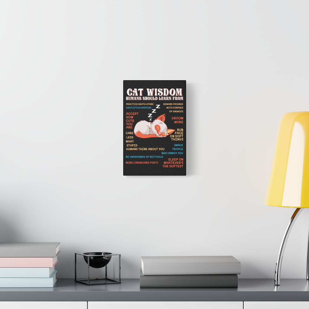 Canvas Print — "Cat Wisdom: Humans Should Learn From" Illustrated Wall Art