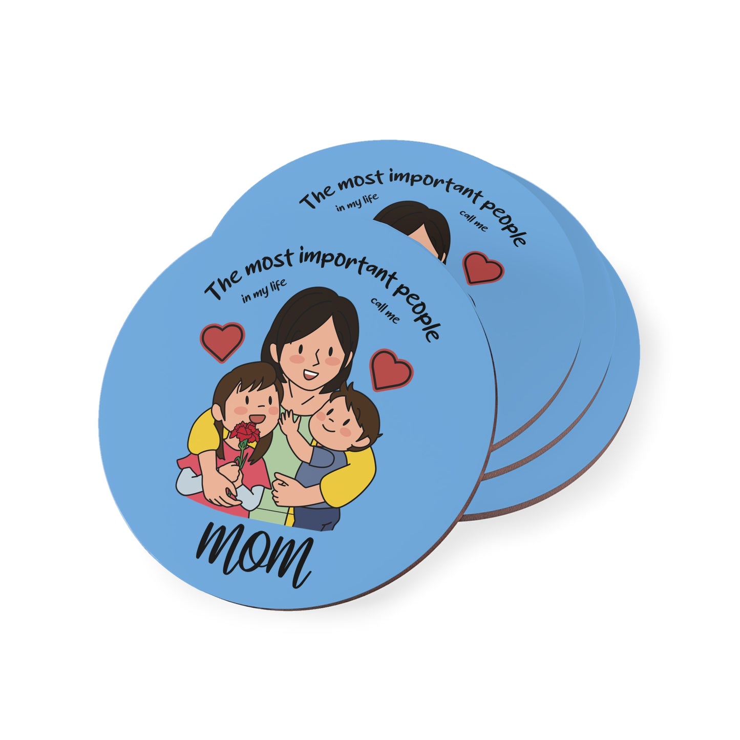 Mama & Kids Illustration Coaster — "The Most Important People" Mom Drink Coaster