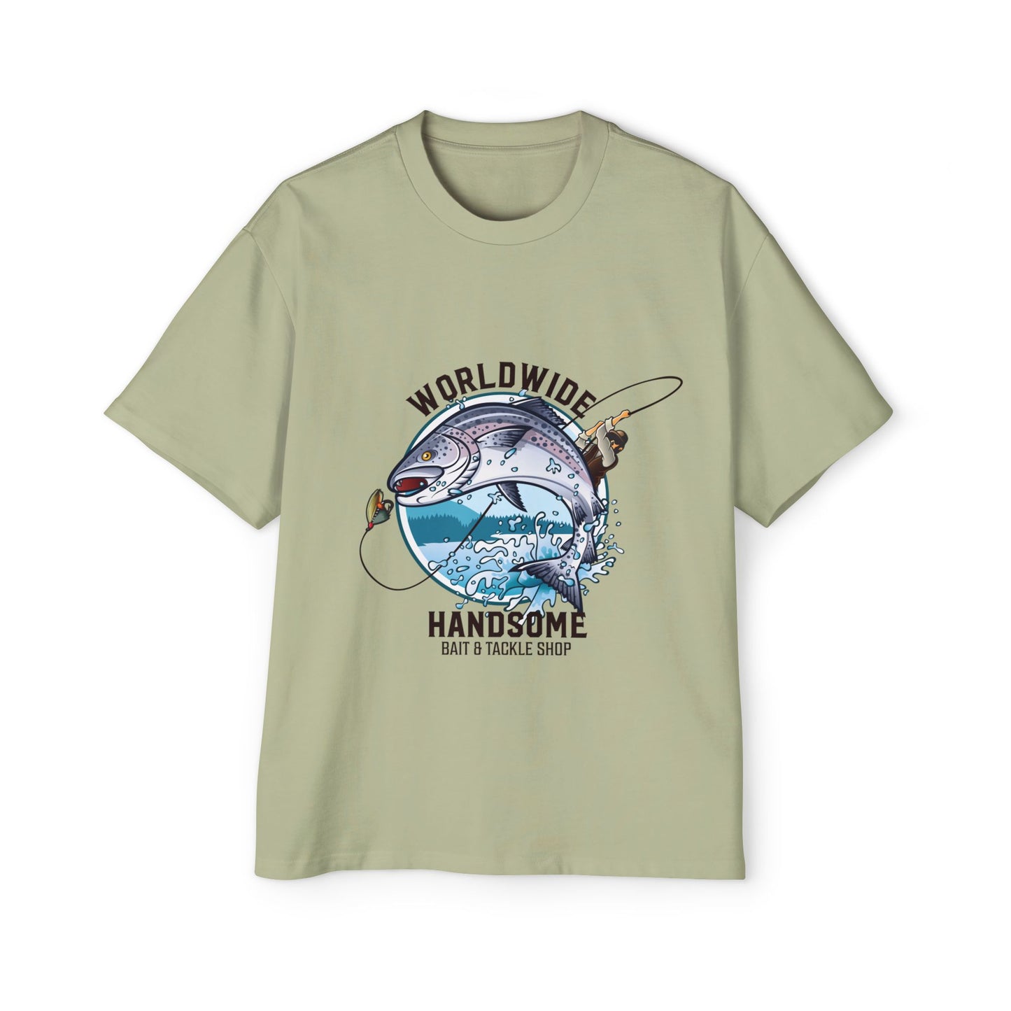 Fishing Tee — "Worldwide Handsome" Bass & Tackle Shop Graphic Shirt