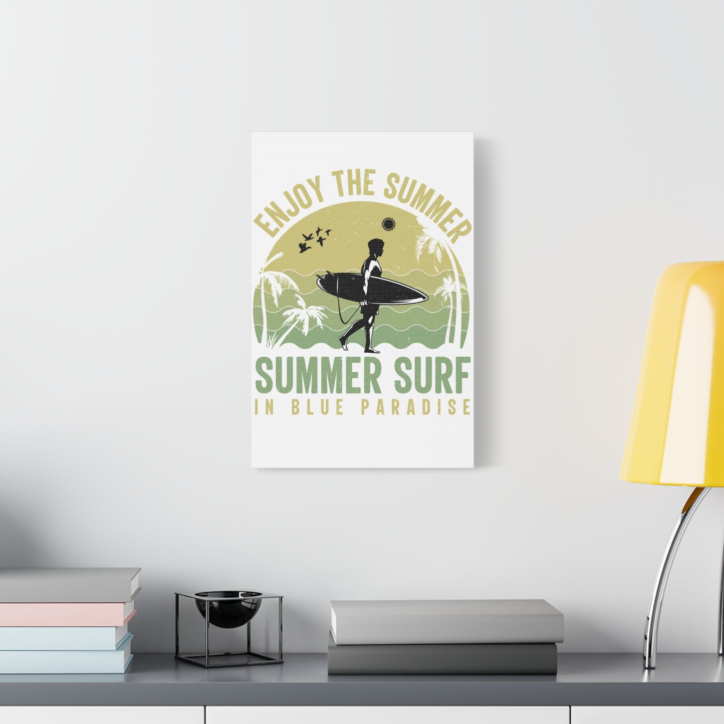 Canvas Art - "Enjoy The Summer: Summer Surf in Blue Paradise" Wall Print
