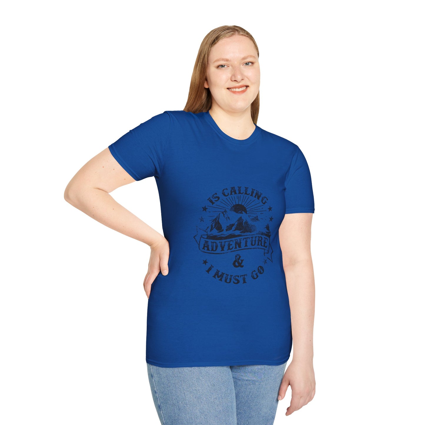Adventure Is Calling Unisex Softstyle T-Shirt - Outdoor Enthusiast Tee