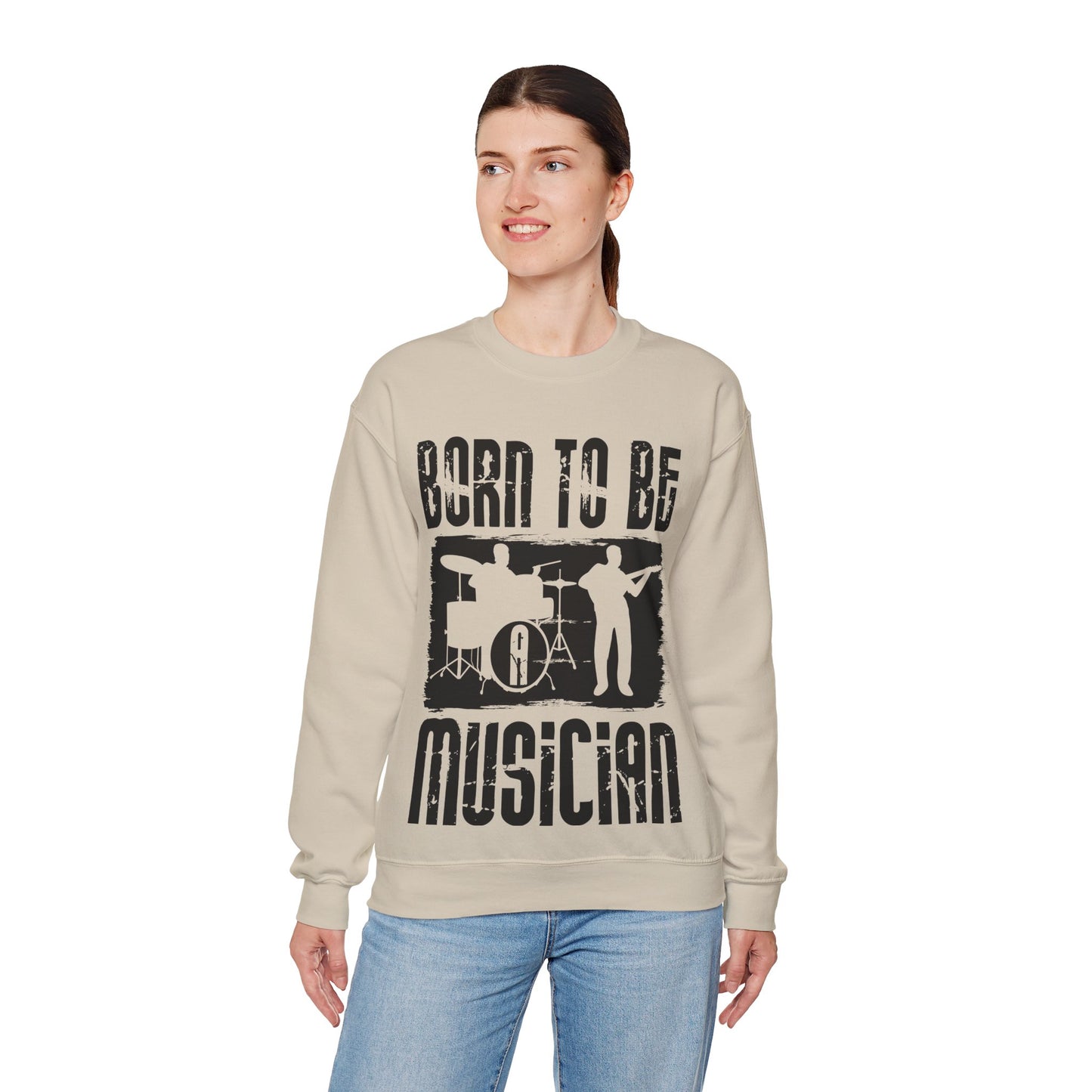Born to Be Musician Sweatshirt — Musician Drum & Guitar Crewneck