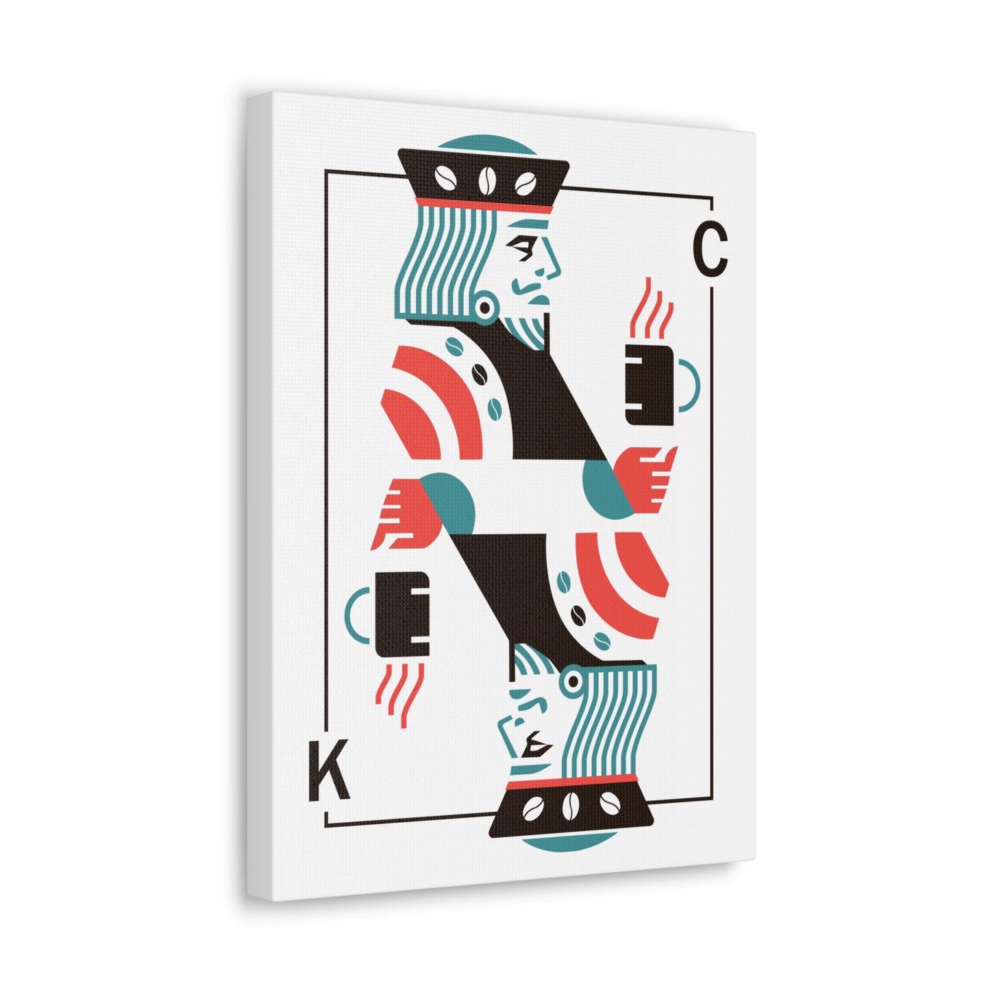Coffee King Canvas Art — Modern Playing Card Wall Print