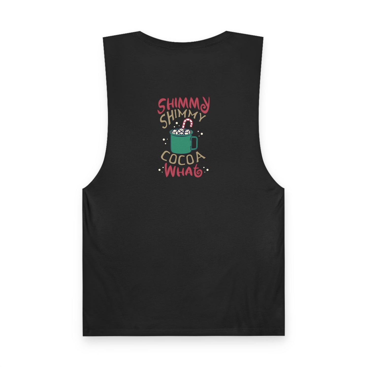 Christmas Tank Top — “Santa I’ve Been Good” Holiday Graphic Tank (Shimmy Cocoa Back)