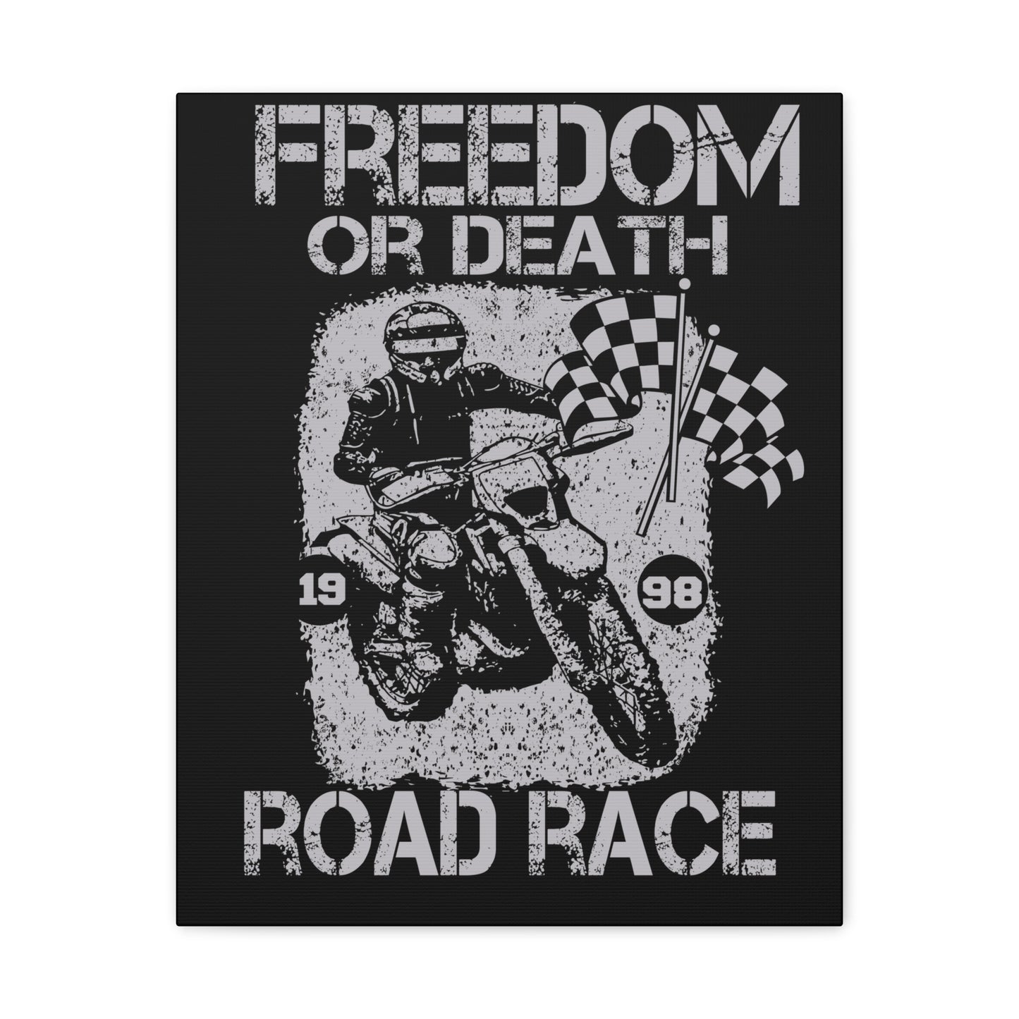 Motorcycle Art Print - Freedom or Death Road Race Decor