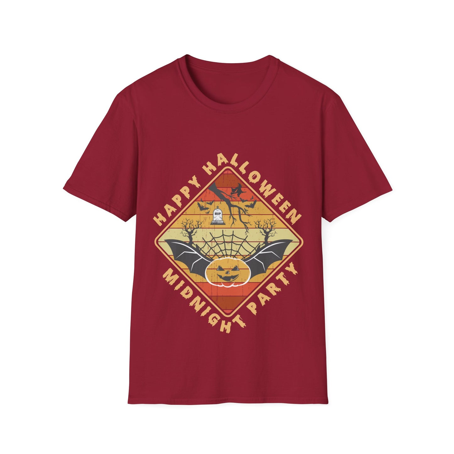 Unisex Halloween Tee - Happy Halloween Midnight Party T-Shirt