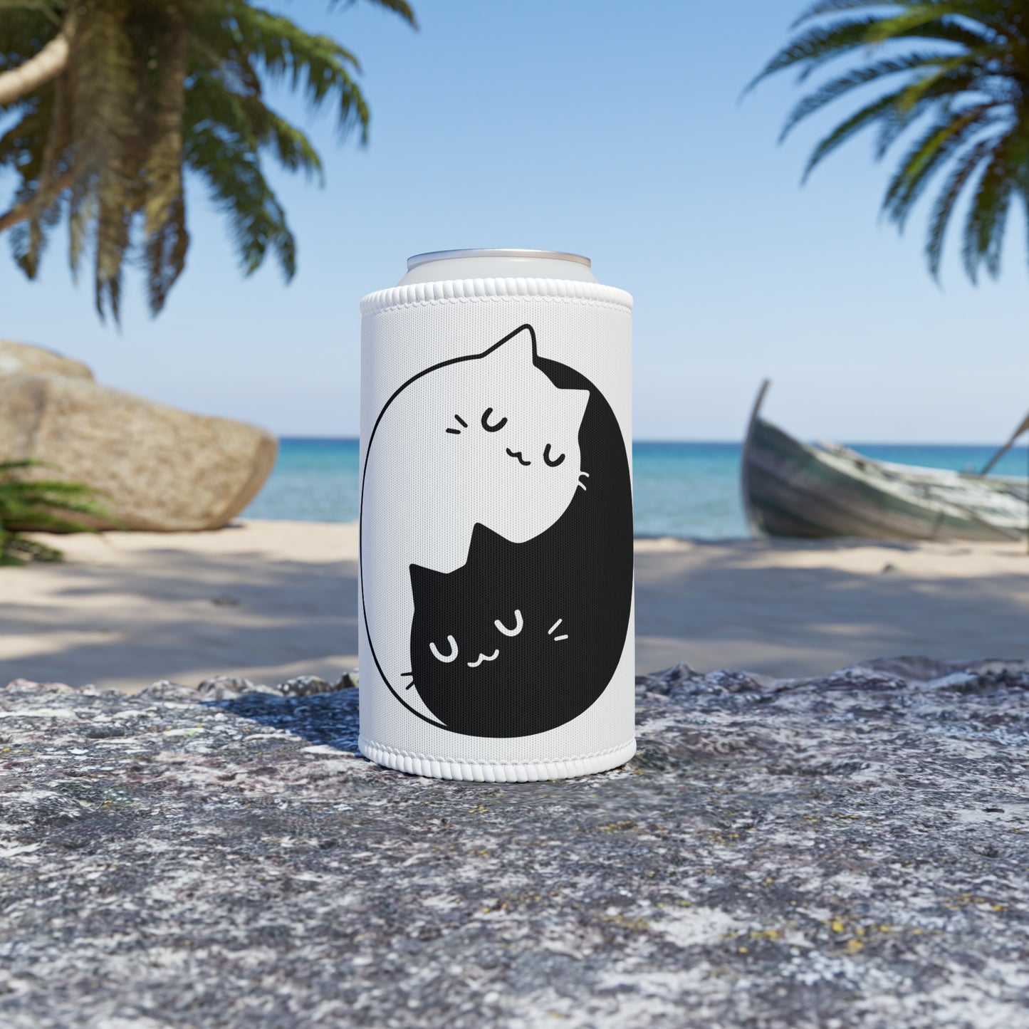 Stubby Cooler — Yin Yang Cat Stubby Holder Can Cooler