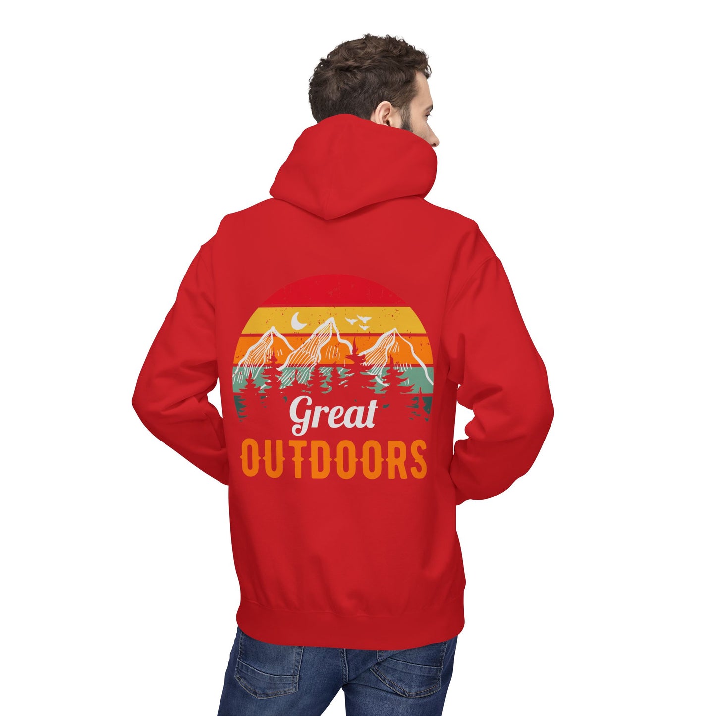 Outdoors Hoodie — Great Outdoors Vintage Mountain & Trees Pullover
