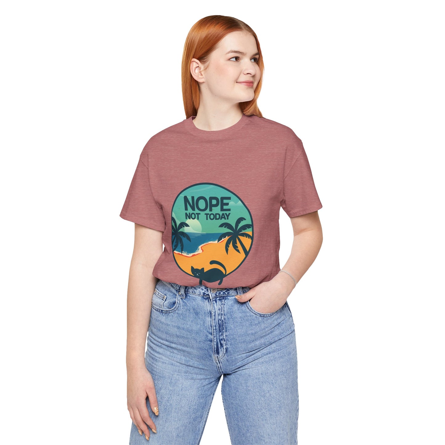 Nope Not Today Beach Cat Tee