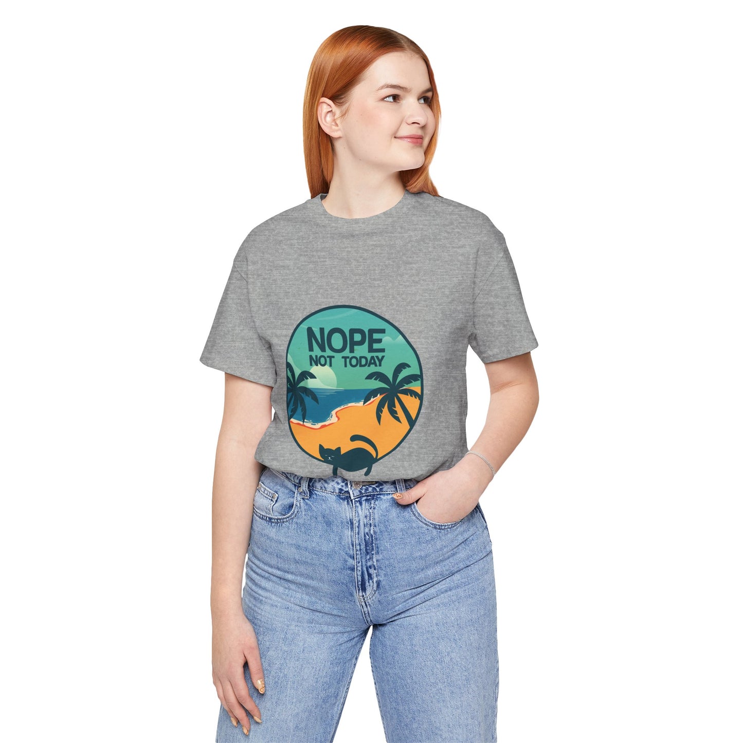 Nope Not Today Beach Cat Tee