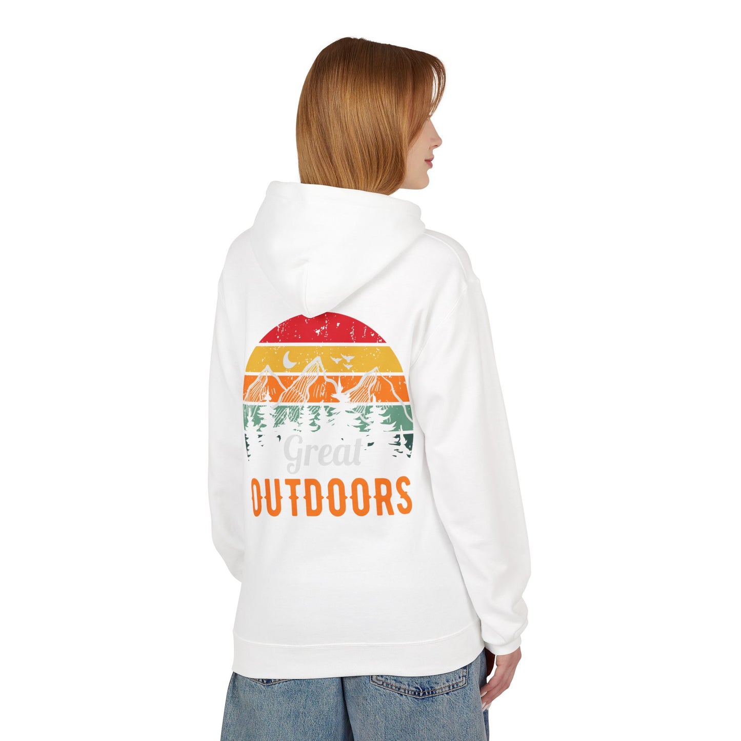 Outdoors Hoodie — Great Outdoors Vintage Mountain & Trees Pullover