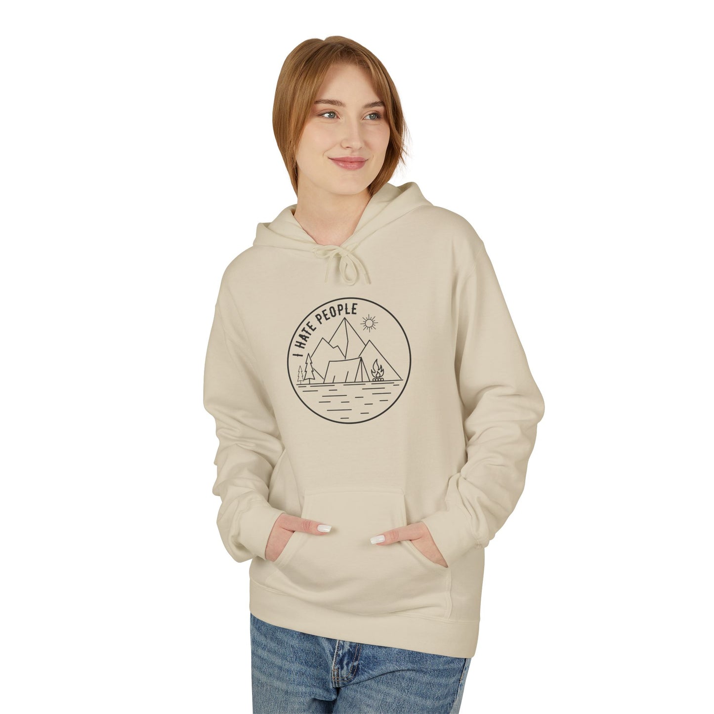 Adventure Camp Hoodie — 'Make People' Minimal Mountain & Lake Design