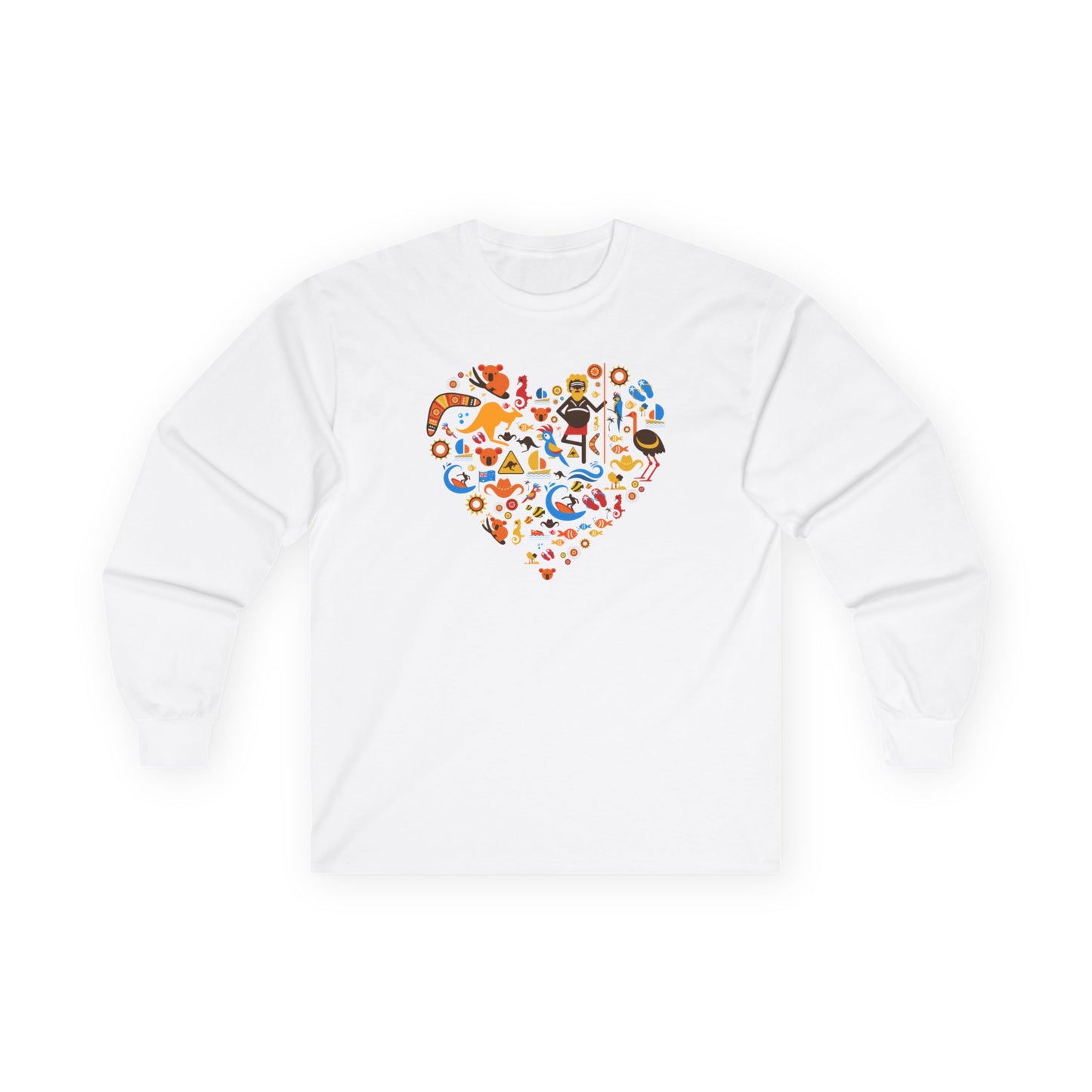 Summer Surf Heart Long Sleeve Tee — "Enjoy the Summer" Surf Graphic