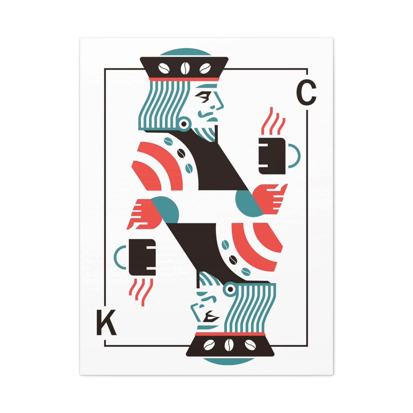 Coffee King Canvas Art — Modern Playing Card Wall Print