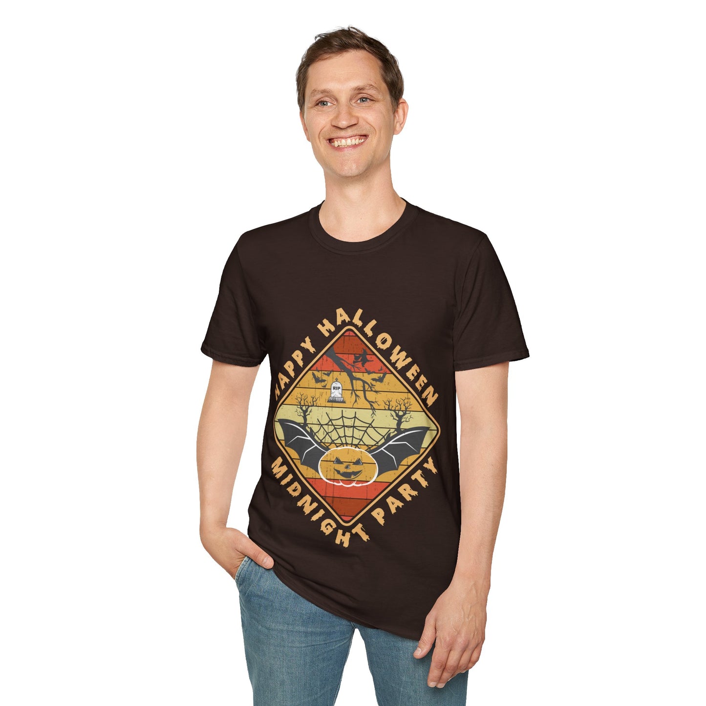 Unisex Halloween Tee - Happy Halloween Midnight Party T-Shirt